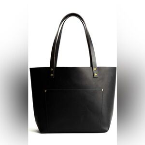 Large classic black Portland leather tote bag-new never used